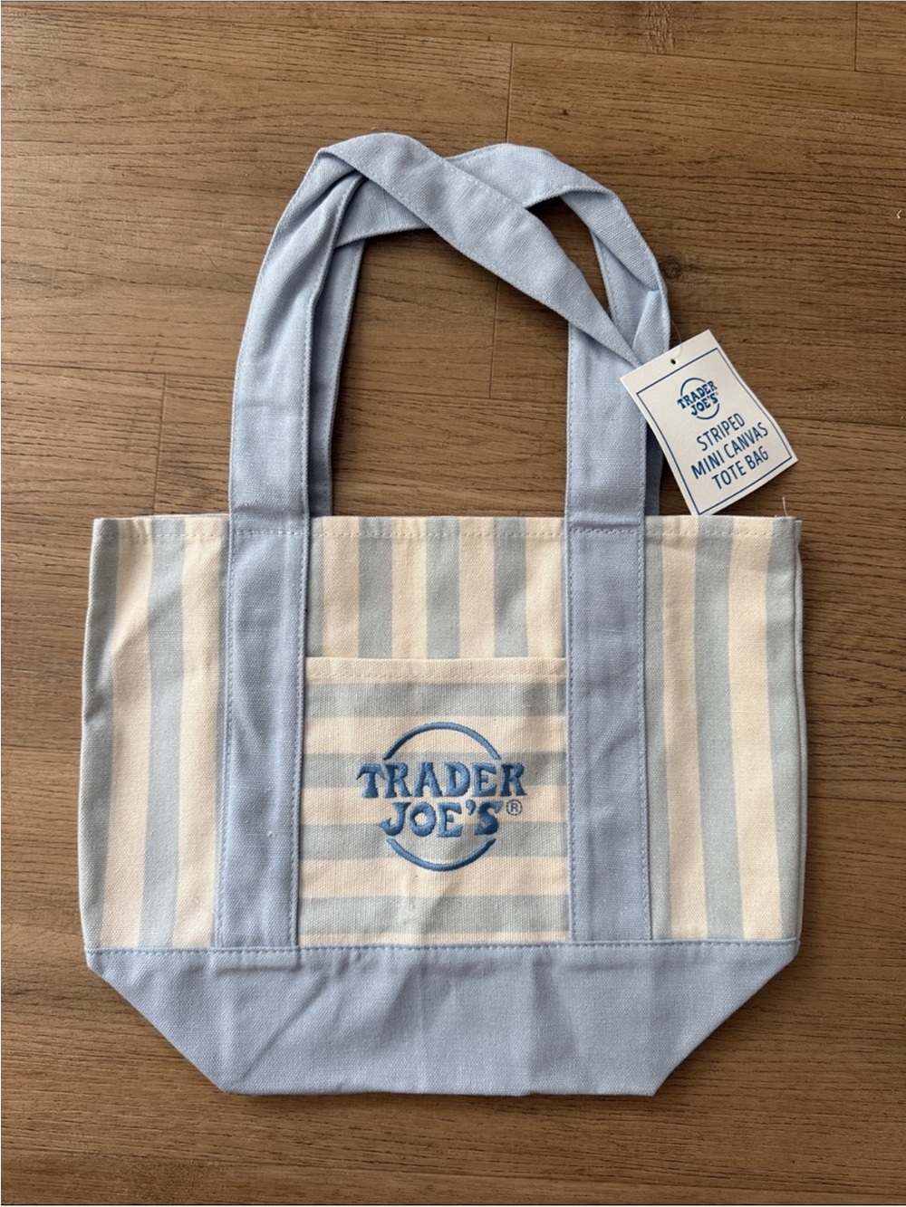 Trader Joe’s viral Blue & Cream Striped Canvas Tote